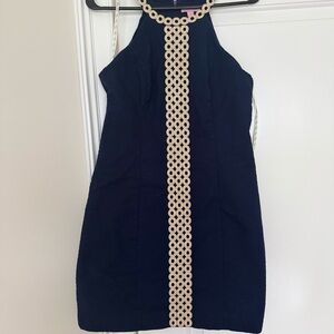 Lily Pulitzer Navy Blue Dress with Gold Accents